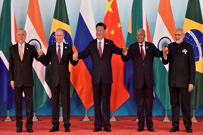 5 negara anggota organisasi BRICS yakni Brasil, Rusia, India, China, dan Afrika Selatan. (Foto: Sindonews.co)