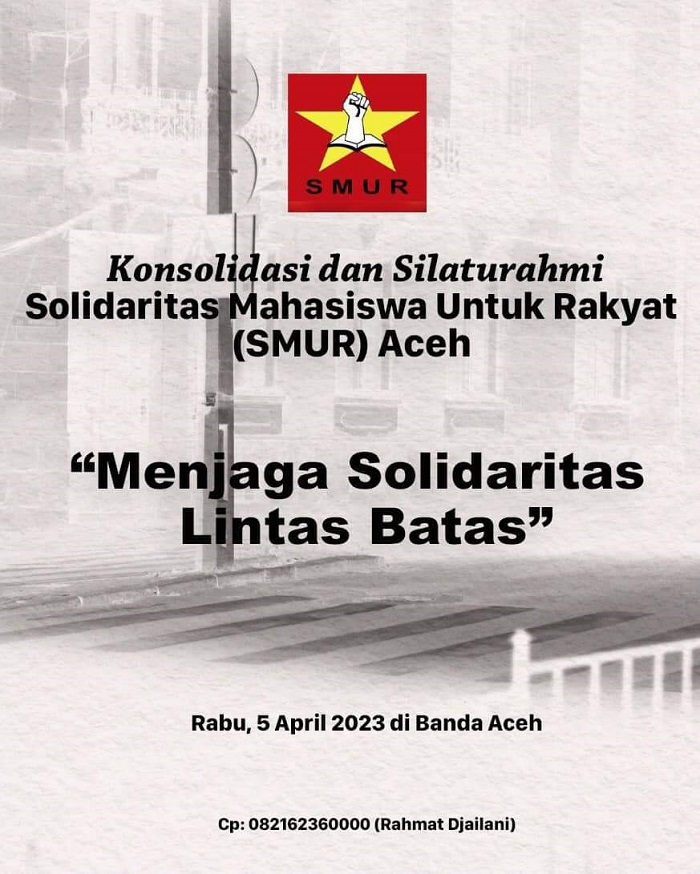 SMUR Wilayah Aceh akan menggelar Konsolidasi dan Silahturahmi tersebut akan diikuti oleh lintas generasi SMUR mulai dari generasi 1998 sampai ke yang sekarang. (Foto: Ist)