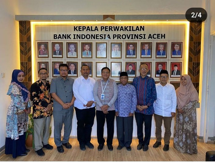 Dewan Pimpinan Wilayah Aceh Ikatan Ahli Ekonomi Islam Indonesia (IAEI) melakukan Silaturrahmi dan koordinasi kerja bersama dengan Bank Indonesia (BI) yang berlangsung di Kantor BI, Banda Aceh, Selasa (11/4/2023). (Foto: Ist)