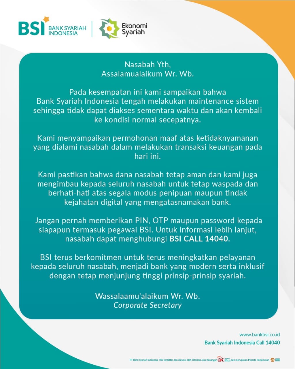 BSI Gangguan, ATM Hingga Mobile Banking Tak Bisa Diakses