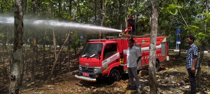 Lahan Hutan Kota Jantho Berukuran ±200 Meter Persegi Terbakar Sekitar Pukul 11.30 WIB