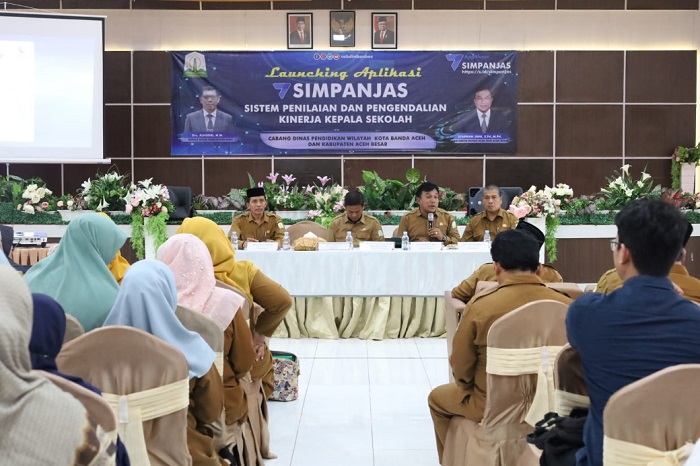 Cabdisdik Banda Aceh-Aceh Besar Lauching Aplikasi Simpanjas Guna Optimalkan Kinerja Kepala Sekolah. (Foto: Ist)