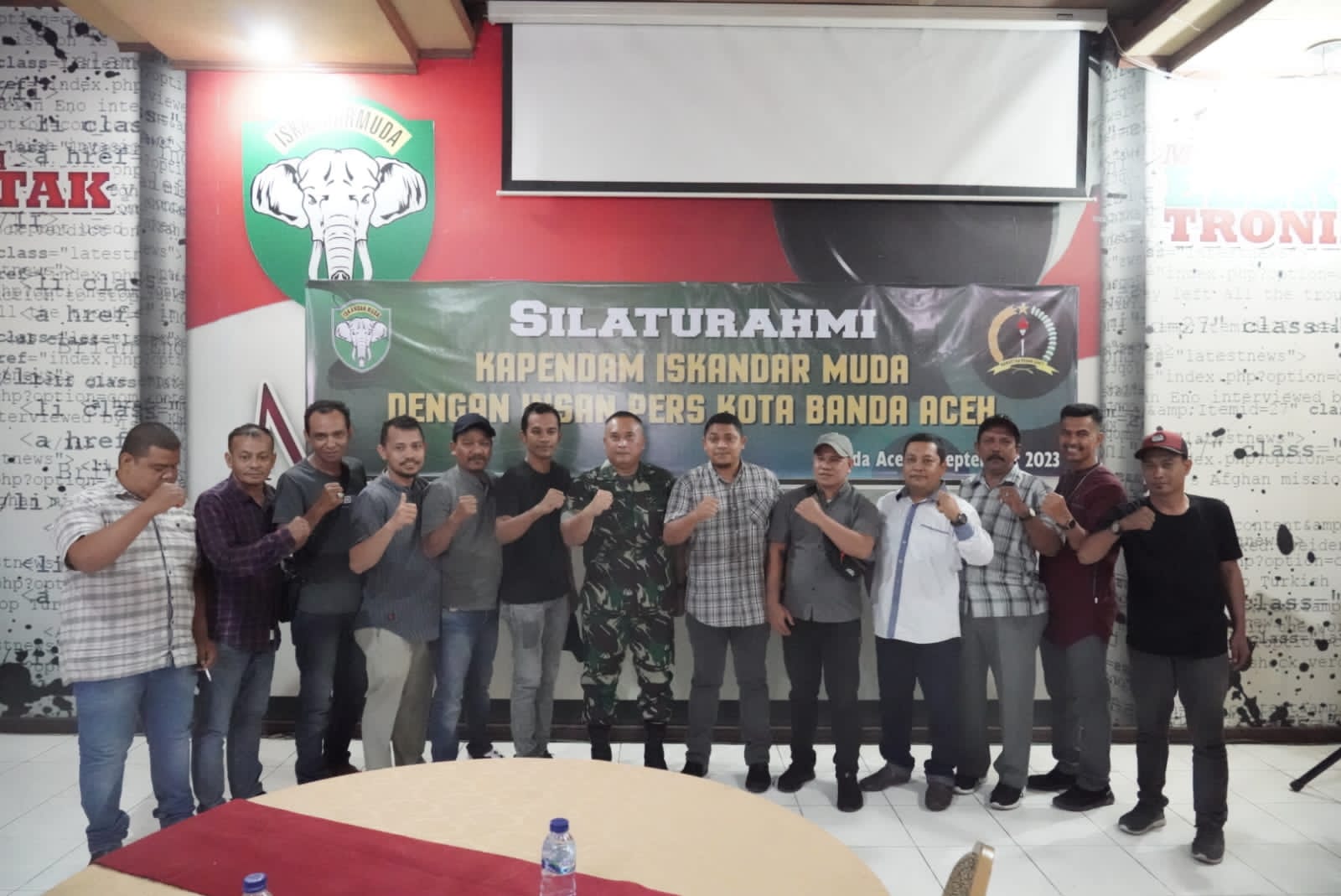 Silaturahmi Kapendam IM dengan insan pers Kota Banda Aceh, 1 Septemper 2023.