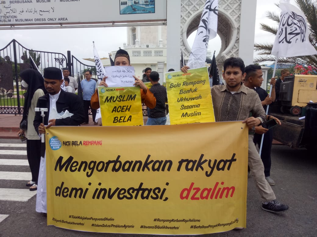 Forum Ukuwah Muslim dan Muslimah Aceh Gelar Aksi Bela Rempang di Banda Aceh