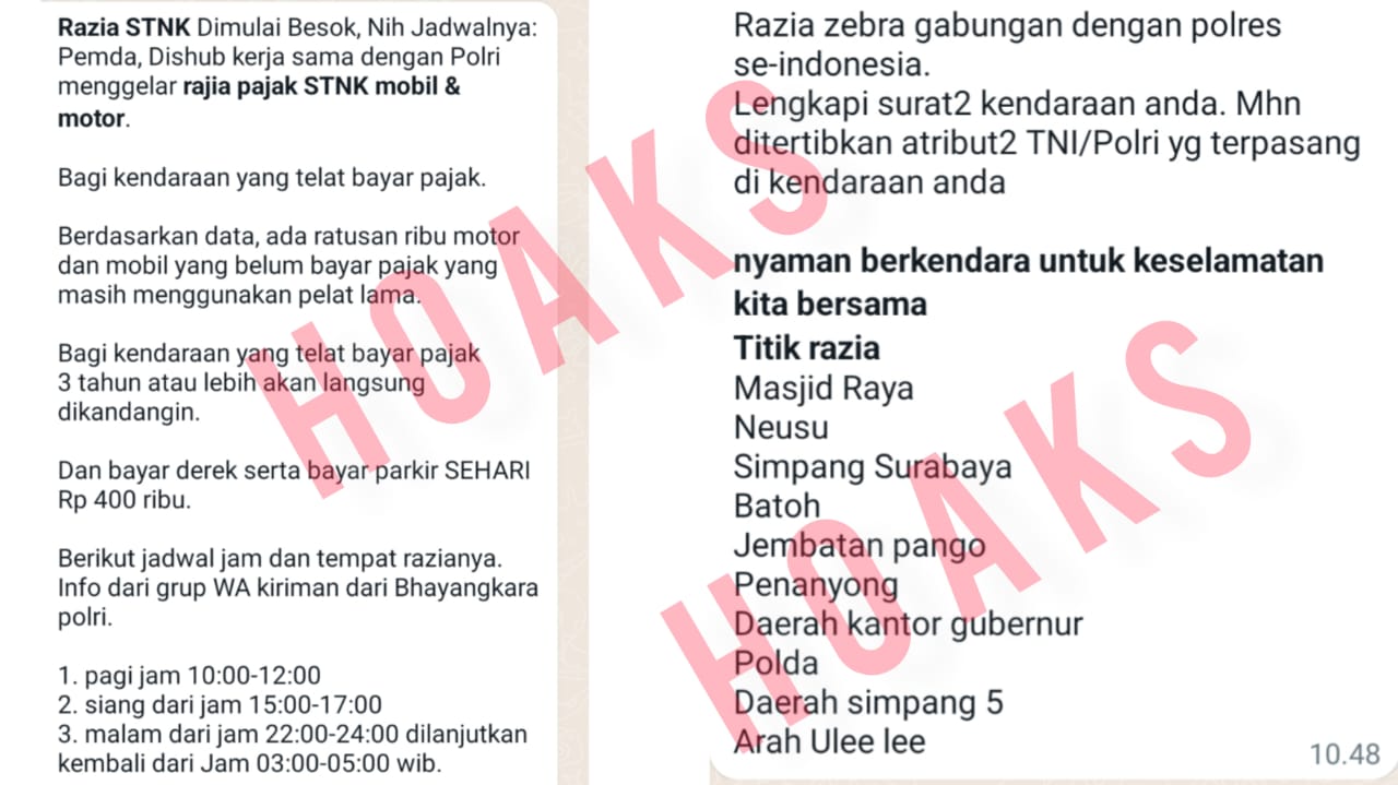 Pesan WhatsApp Hoaks.