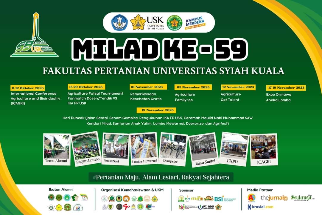 Perayaan Milad Ke-59, Fakultas Pertanian Universitas Syiah Kuala melaksanakan aneka kegiatan. (Foto: Dok. Fakultas Pertanian USK)
