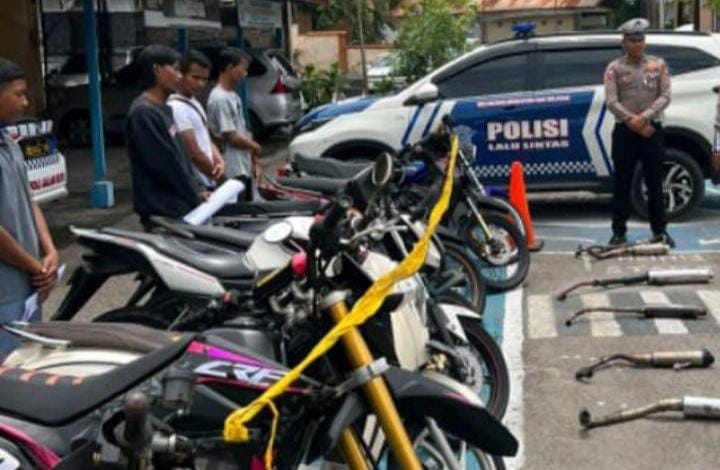 Personel Satlantas Polres Sabang Gelar Razia Sepeda Motor Berknalpot Brong