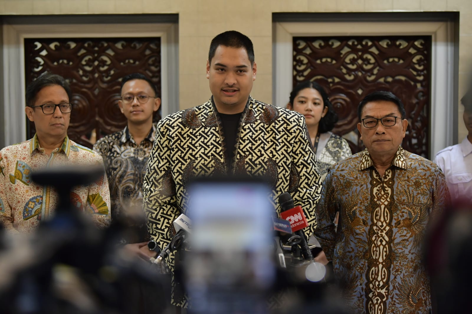 Menpora RI, Dito Ariotedjo menghadiri Konferensi Pers Launching Indonesia Future Network di Lobby Gedung Bina Graha, Kantor Staf Presiden. (Foto: kemenpora.go.id)