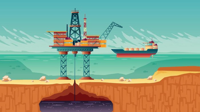 Ilustrasi pengeboran minyak dan gas. (Foto: Infografis detikcom)