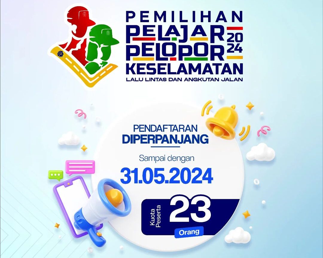 Flyer perpanjangan masa pendaftaran Pemilihan Pelajar Pelopor Keselamatan Lalu Lintas Angkutan Jalan. (Foto: Instagram Dishub Aceh)