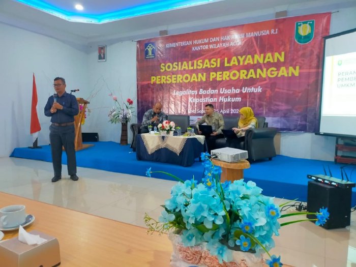 Kemenkumham Aceh Gelar Sosialisasi Layanan Perseroan Perorangan. (Foto: Dok. Pribadi)
