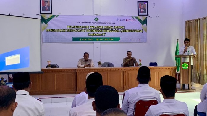 Pelatihan di Wilayah Kerja (PDWK) Penguatan Moderasi Beragama. (Foto: Humas Aceh)