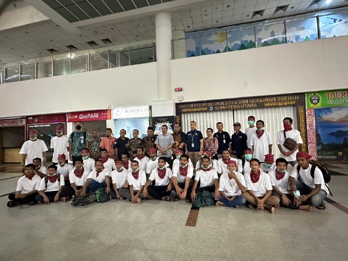 Nelayan Dari Tiga Kapal Asal Aceh Timur Yang Sempat Ditangkap Thailand Kini Pulang. (Foto: Dinsos Aceh)