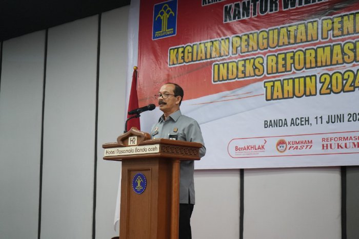 Kanwil Kemenkumham Aceh Gelar Kegiatan Penguatan Penilaian Mandiri Indeks Reformasi Hukum 2024. (Foto: Humas Aceh)