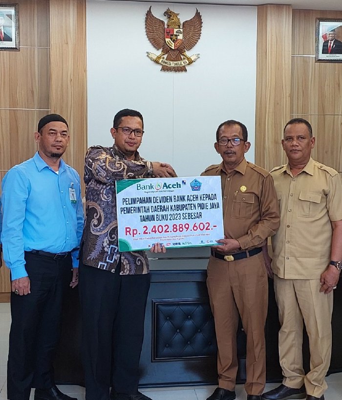 Pidie Jaya Terima Deviden Bank Aceh Rp2,4 Miliar. (Foto: Humas Aceh)