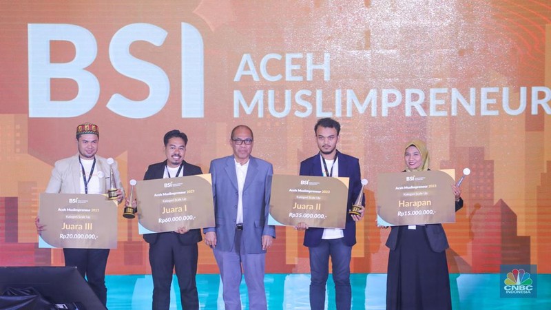 Para pemenang Aceh Muslimpreneur 2023. (Foto: Humas BSI)