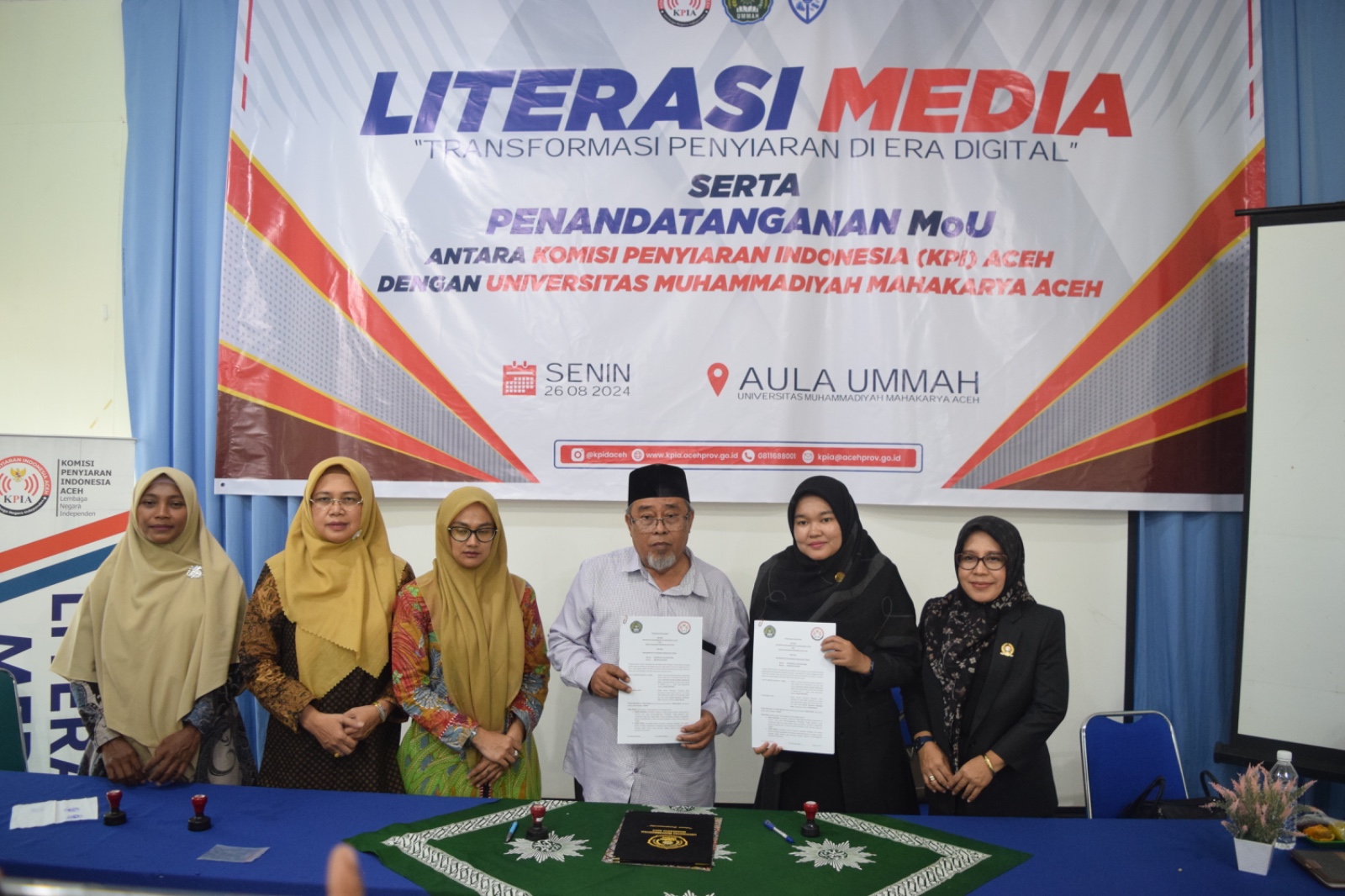 KPI Aceh Teken MoU dengan Universitas UMMAH. (Foto: For Nukilan)