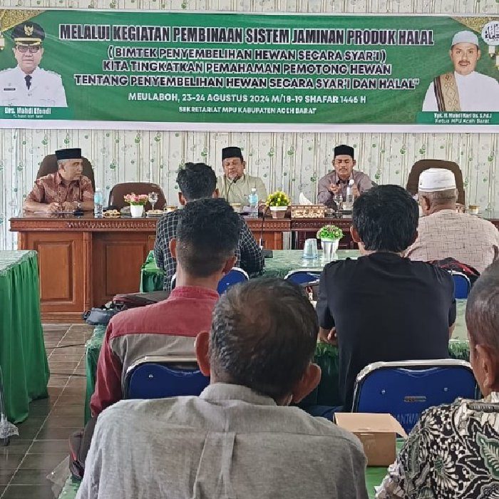 MPU Aceh Barat Gelar Bimbingan Teknis Pembinaan Produk Halal. (Foto: MPU)
