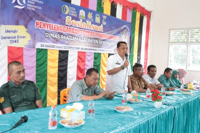 Dinas Pangan Aceh Besar Luncurkan Program Genius dan Beri Kudapan Bergizi di Sekolah Dasar. (Foto: MC Aceh)