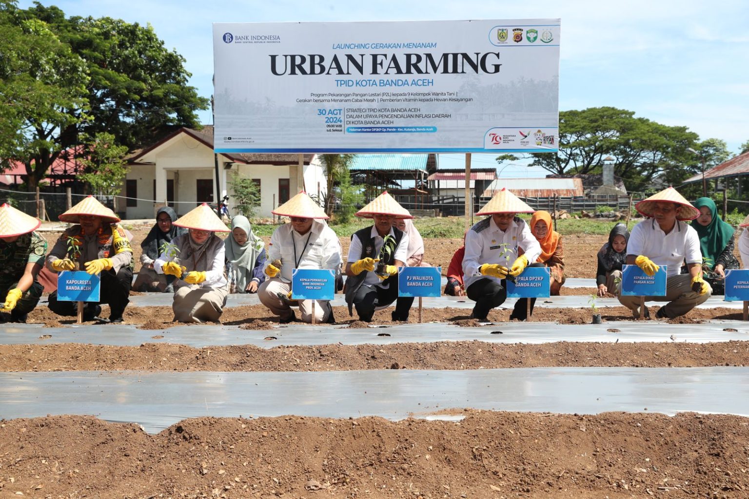 Pemko Banda Aceh dan BI Luncurkan Gerakan Urban Farming untuk Kendalikan Inflasi. (Foto: Pemko BNA)