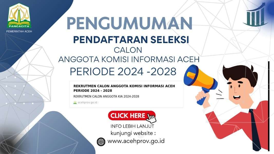 Pendaftaran Seleksi Calon Anggota Komisi Informasi Aceh Periode 2024-2028 Dibuka. (Foto: Humas Aceh)