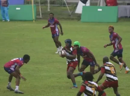 Tim Rugby Papua melalawan Tim Rugby Papua Tengah. (Foto: Nukilan)