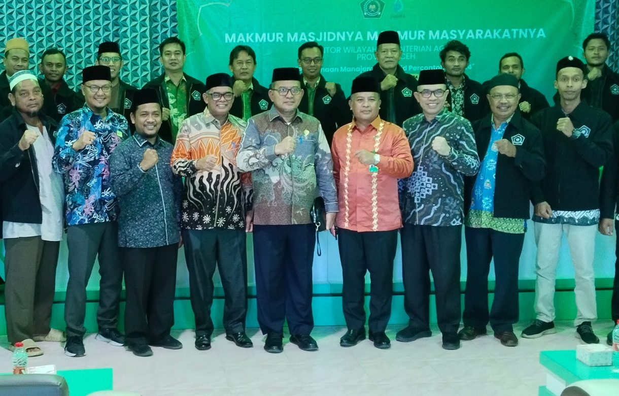 Kakanwil Kemenag Aceh Dorong BKM Kembangkan Aset Wakaf dalam Pembinaan Manajemen Masjid Percontohan. (Foto: Kemenag Aceh)