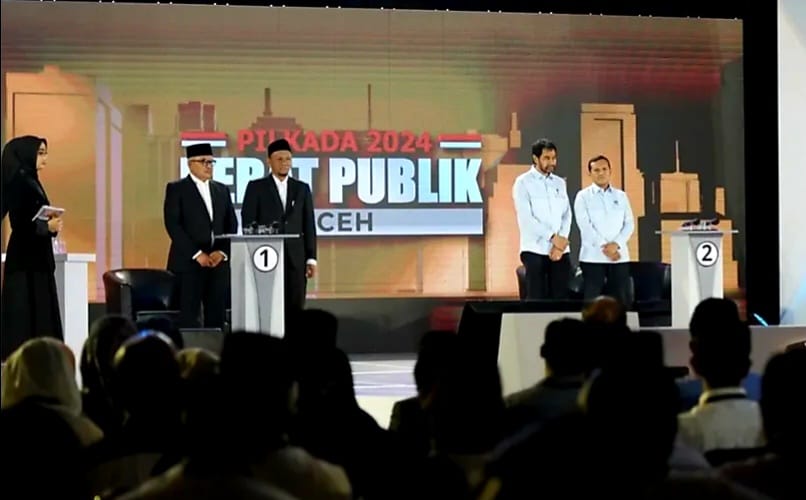Debat Perdana Pilgub Aceh 2024. (Foto: KIP Aceh)