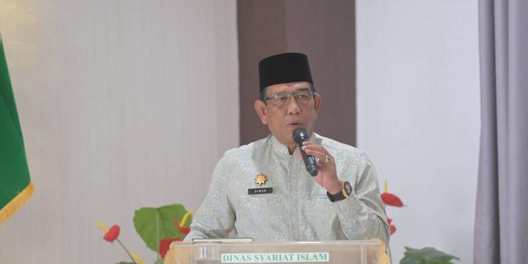 lt. Sekretaris Daerah Aceh, Drs. Muhammad Diwarsyah, M.Si, saat menyampaikan sambutan pada Pembukaan dan Pembekalan atau Training Center (TC) bagi Kafilah MTQ Korpri Aceh. (Foto: RRI)