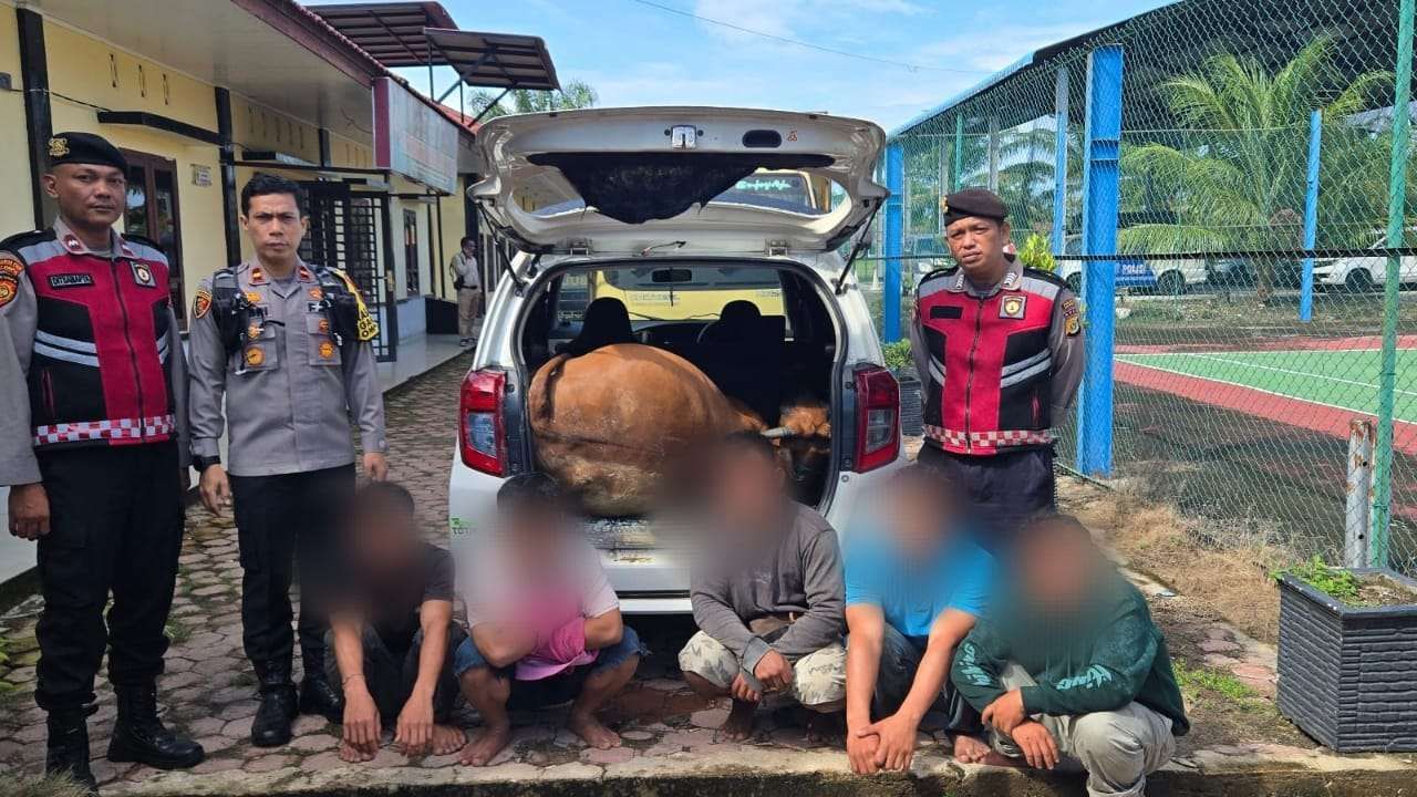 Lima Pencuri Ternak di Aceh Singkil Ditangkap Warga. (Foto: RRI)
