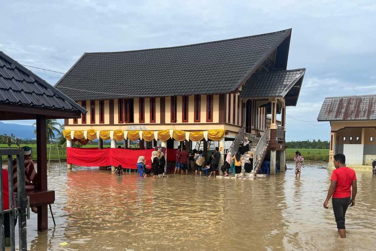 2 TPS Terendam Banjir di Aceh Utara. (Foto: KIP Aceh Utara)