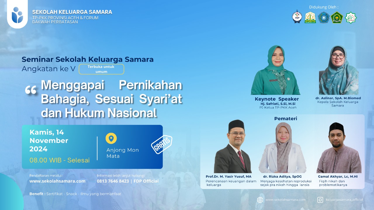 PKK Aceh dan FDP Gelar Sekolah Keluarga Samara Angkatan ke-V. (Foto: For Nukilan)