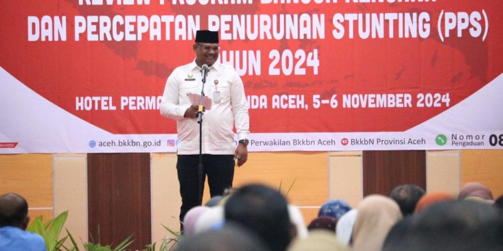 Pj Gubernur Aceh Dorong Kolaborasi Tekan Angka Stunting di Aceh. (Foto: MC Aceh)