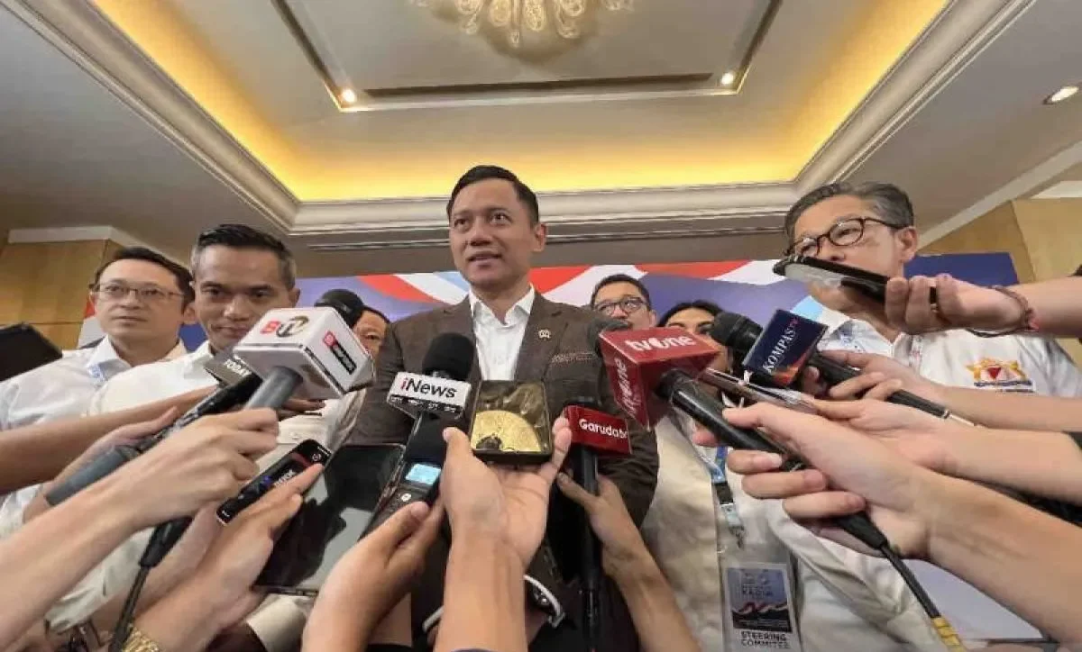 Menteri Koordinator Bidang Infrastruktur dan Pembangunan Kewilayahan Agus Harimurti Yudhoyono saat menghadiri Rapat Pimpinan Nasional Kadin 2024. (Foto: ANTARA)