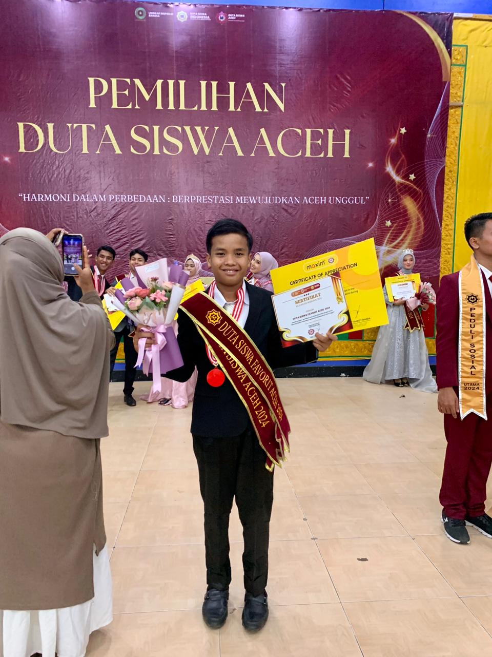 Faiz Abrar Bancin, Siswa MTsN 1 Inovasi Kota Subulussalam Raih Gelar Juara Terfavorit Duta Siswa Aceh. (Foto: Kemenag Aceh)