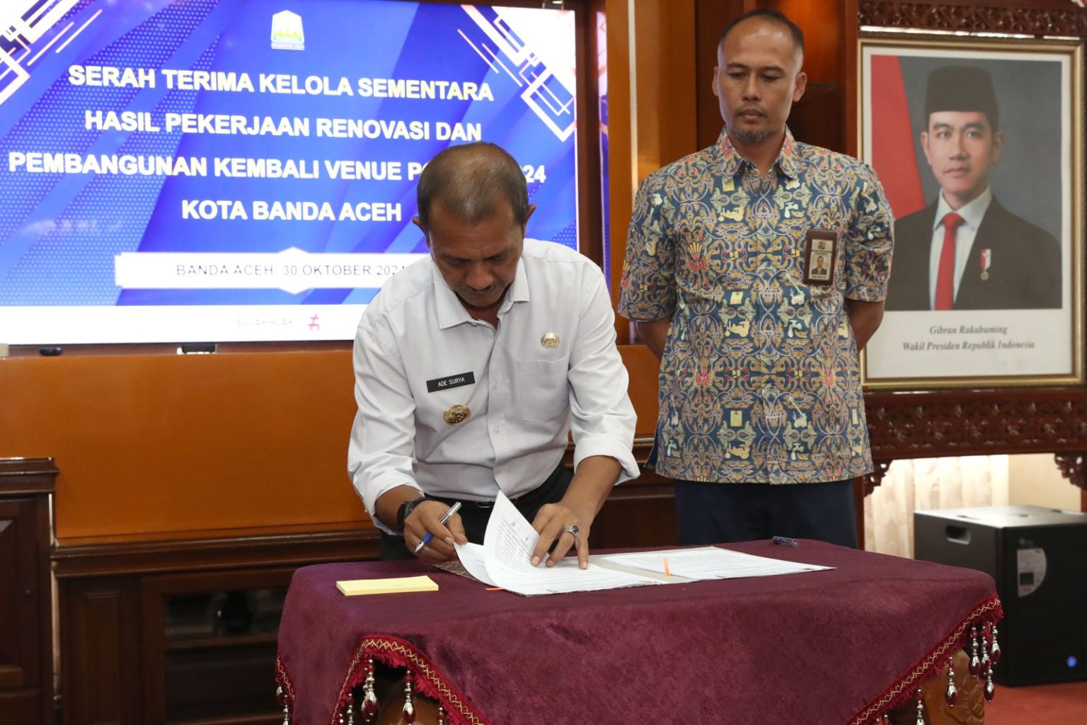 Pemko Banda Aceh Terima Aset Venue PON XXI . (Foto: MC BNA)