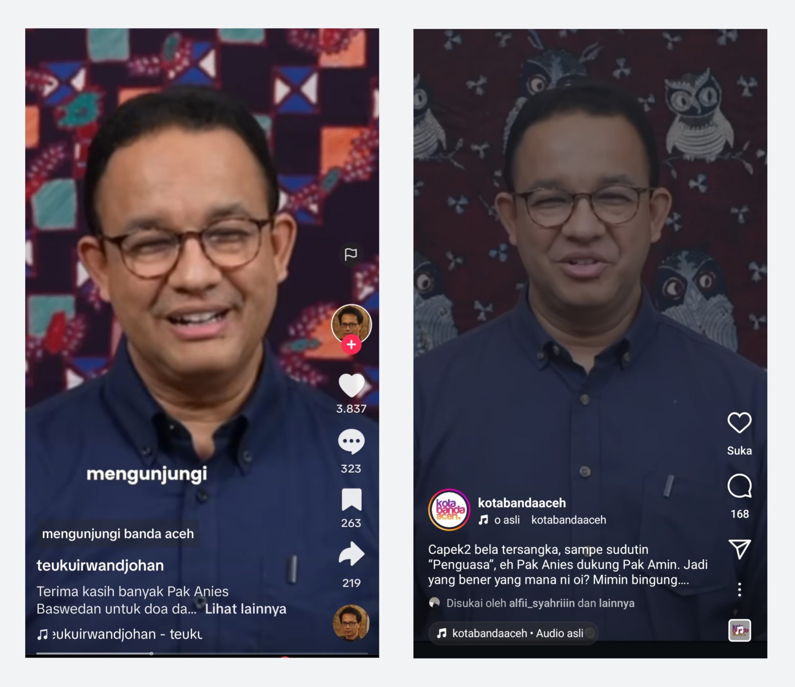 Video Dukungan Anies Baswedan untuk Dua Paslon Wali Kota Banda Aceh Dibuat dengan AI. (Foto: Nukilan)
