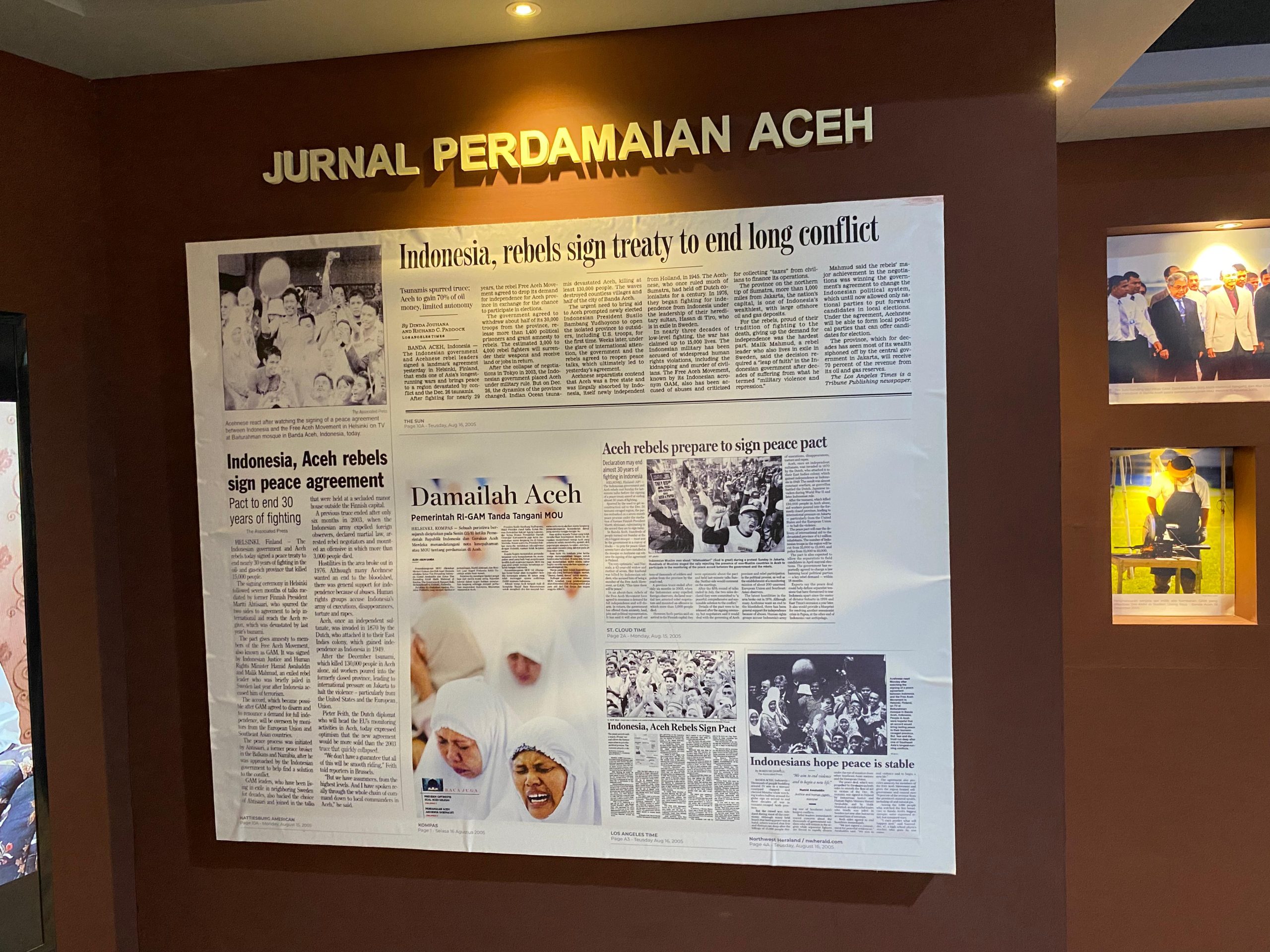 Galeri jurnal perdamaian Aceh. (Foto: Nukilan)