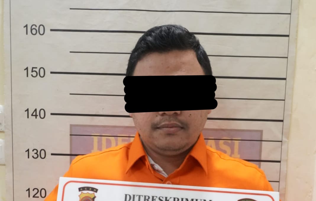 oknum karyawan Bank Syariah Indonesia berinisial AD (30). (Foto: Dok. Polda Aceh)
