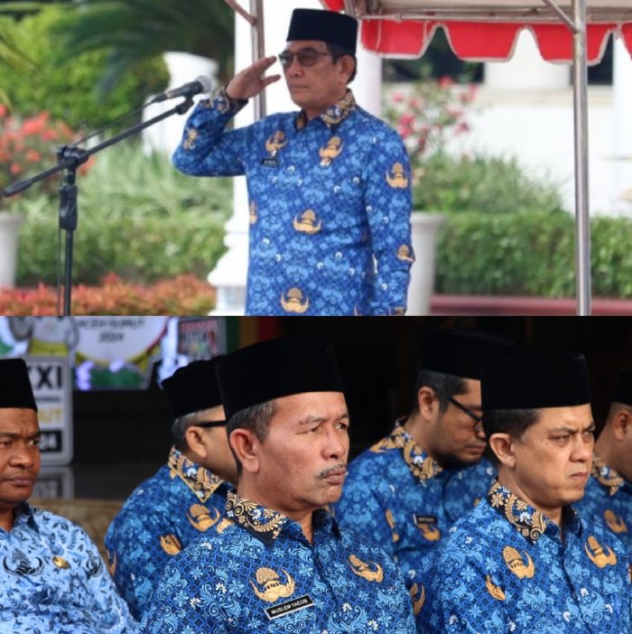 Kadinsos Aceh Beserta Unsur SKPA Hadiri Peringati HUT Korpri Ke-53. (Foto: Dinsos Aceh)