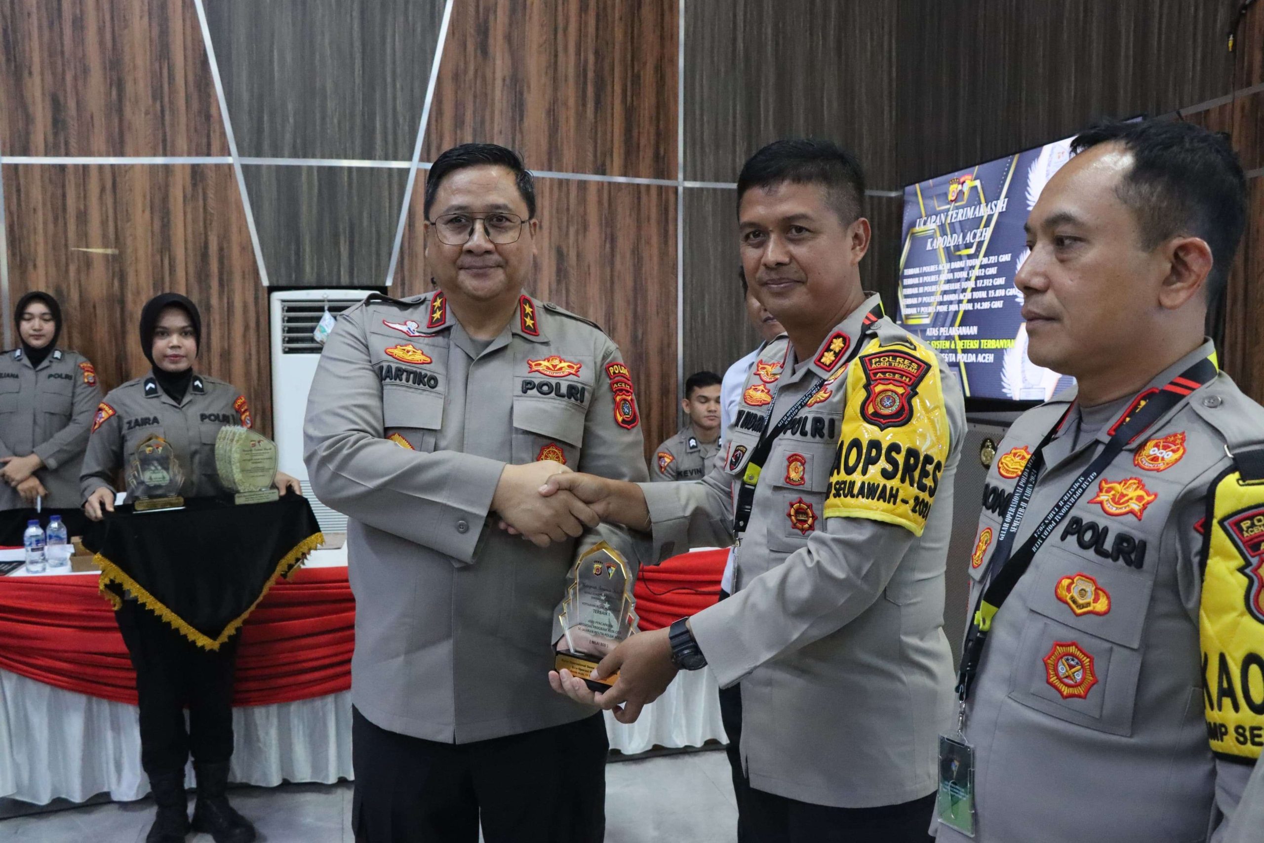 Polres Aceh Tengah raih terbaik 1 atas capaian program Asta Cita Presiden Republik Indonesia di Jajaran Polres/Ta Polda Aceh. (Foto:Polres Aceh Tengah)