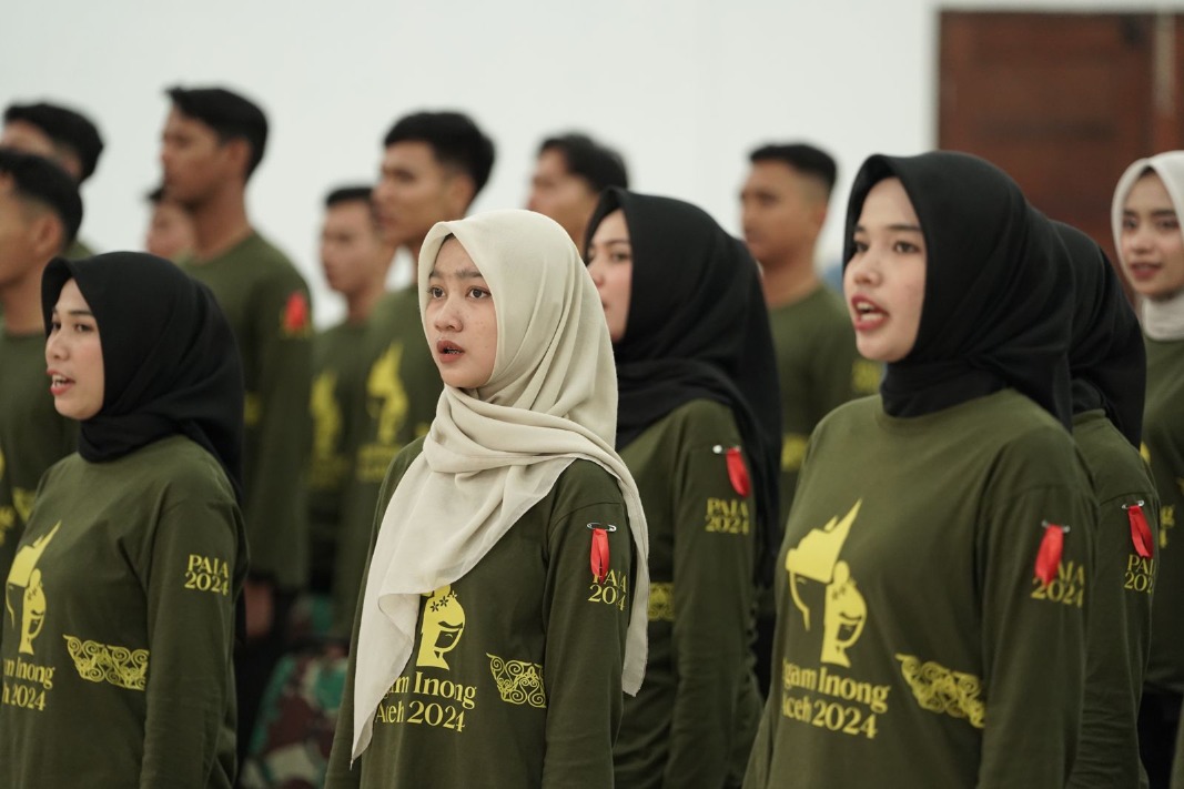 Pemilihan Agam Inong Aceh Digelar Pekan Depan, Peserta Ikut Pembinaan Belneg. (Foto: Disbudpar)