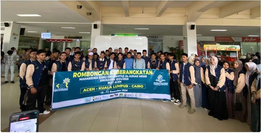 IKAT Aceh Berangkatkan 48 Mahasiswa ke Universitas Al Azhar Mesir. (Foto: RRI)