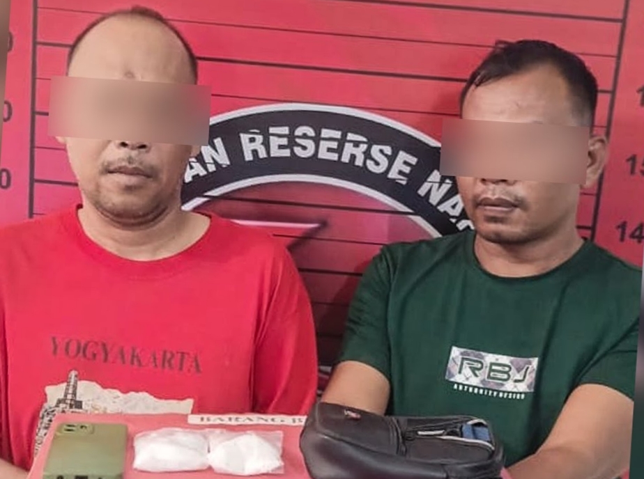 Tersangka dan barang bukti diamankan di Mapolres Aceh Utara. (Foto: Polres Aceh Utara)