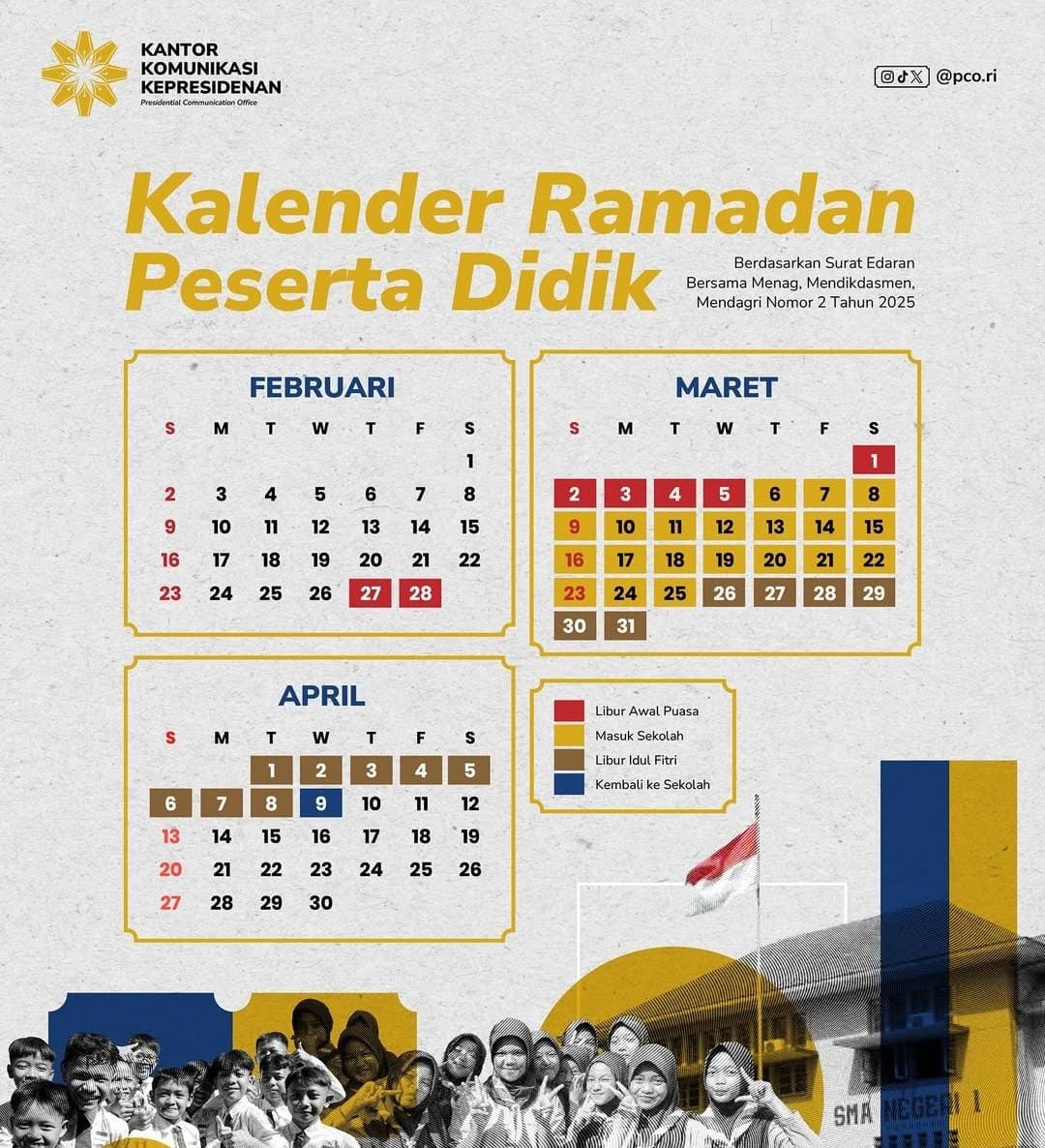Kalender Ramadan Peserta Didik. (Foto: Tangkapan Layar @pco.ri)