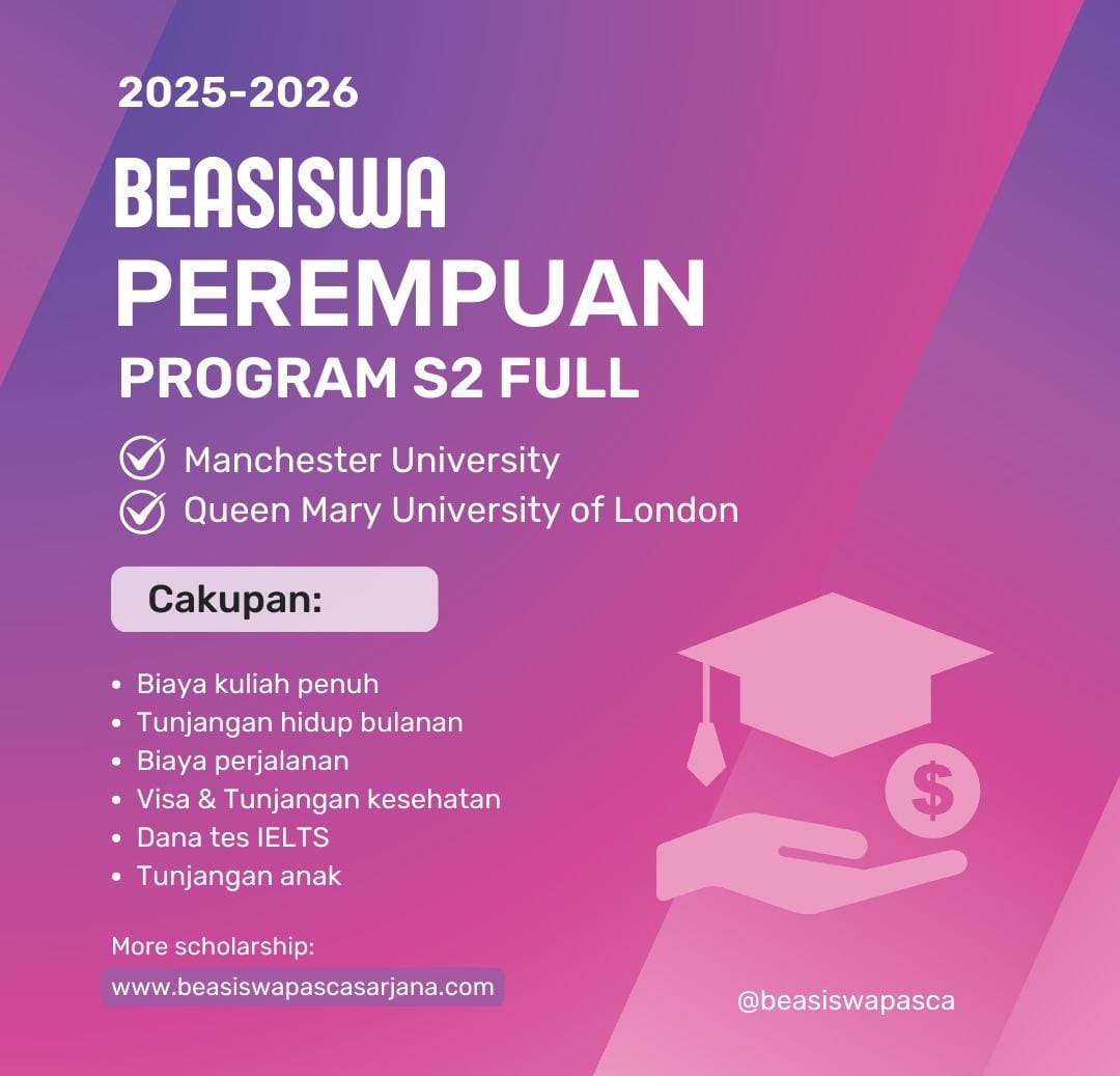 Beasiswa S2 Inggris Khusus Perempuan dari British Council, Pendaftaran Dibuka!. (Foto: Tangkapan Layar)