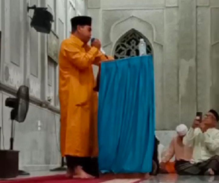 Teungku Hasbi, almarhum yang meninggal saat membaca surat Al Quran surat Isra ayat 1 pada upacara memperingati Isra Miraj 1446 H/2025 M. (Foto: MetroTv)