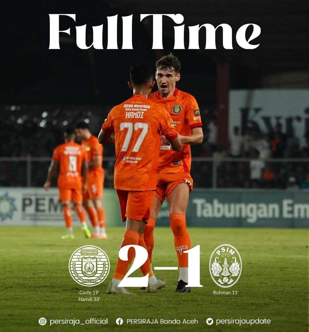 Persiraja Banda Aceh Tumbangkan PSIM Jogja 2-1 di Stadion H. Dimurthala. (Foto: Tangkapan Layar)