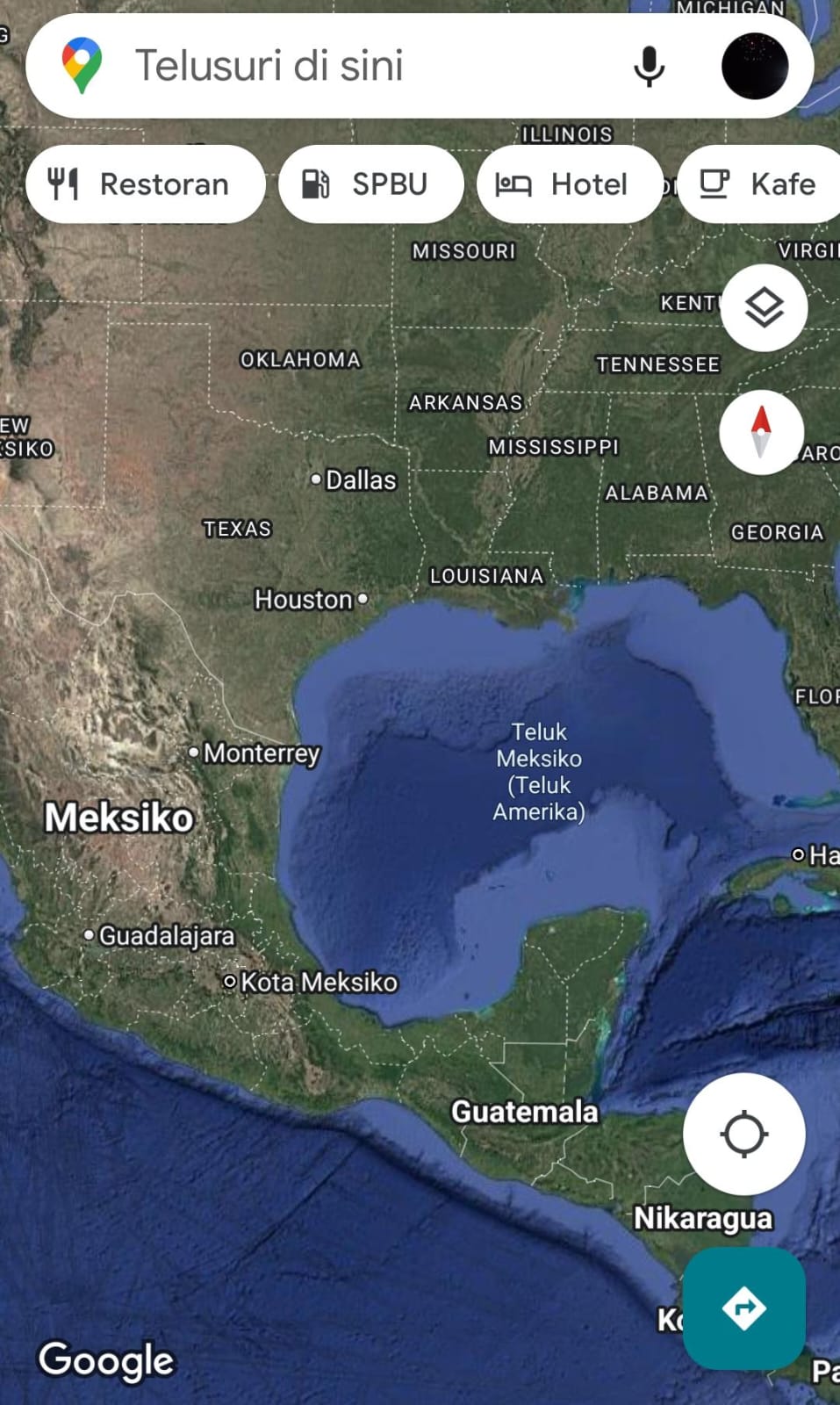 Google Ubah Nama Teluk Meksiko Jadi 'Teluk Amerika' di AS. (Foto: Tangkapan Layar)