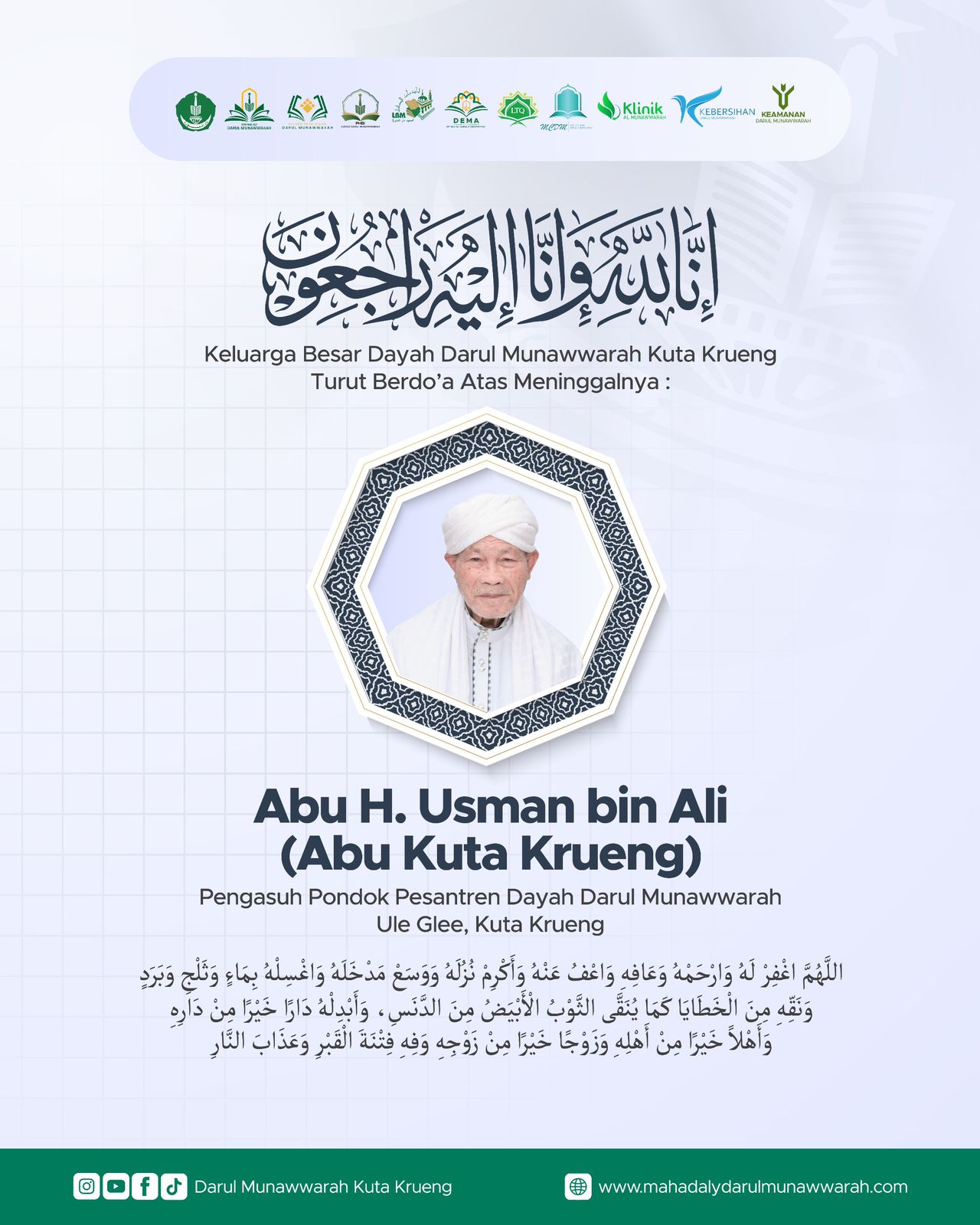 Ulama Kharismatik Aceh Abu Kuta Krueng Meninggal Dunia